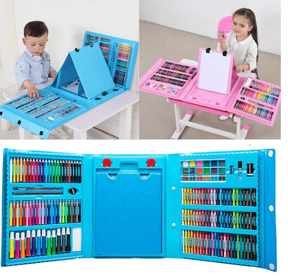 KIT DE ARTE DE 208 PIEZAS PARA NIÑO Y NIÑA