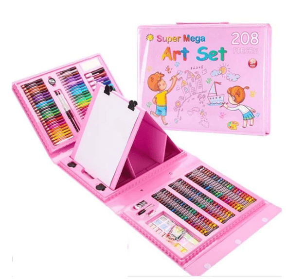 KIT DE ARTE DE 208 PIEZAS PARA NIÑO Y NIÑA