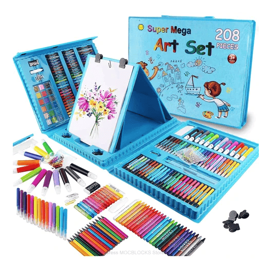 KIT DE ARTE DE 208 PIEZAS PARA NIÑO Y NIÑA