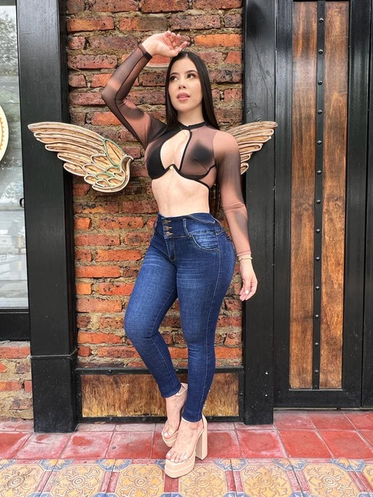 JEANS BRIONNY REALCE DE COLA (AZUL OSCURO)